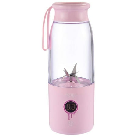 

Portable Blender-Smoothie Blender 14Oz Detachable Juicer Cup For Travel Office School Home Personal Fruits Juicer And Mixer With Lcd Display Press Switch Design Pink
