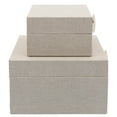 thumbnail image 2 of Sagebrook Home Wood, Set of 2 7/9" Box with Ring Detail, Beige, 2 of 5