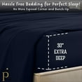 thumbnail image 4 of PRATYUX Queen 4-PC Organic Cotton Bed Sheet Set 1000-Thread Count 100% Long Staple Cotton, 30 inch Deep Pockets [1 Flat, 1 Fitted Sheet, 2 Pillowcases] - Navy Blue, 4 of 7