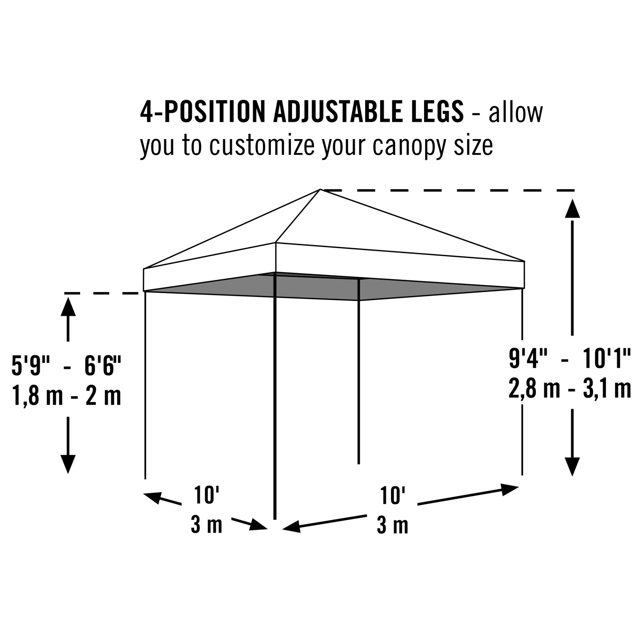 ShelterLogic 10 x 10 x 10 ft Orange Pop-Up Canopy HD - Straight Leg