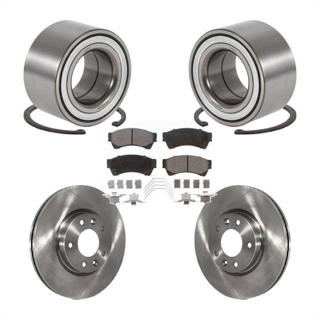 Transit Auto Front Wheel Bearing Disc Brake Rotors and Ceramic Pads Kit for Car 2009-2013 Mazda 6 3.7L KBB-100283