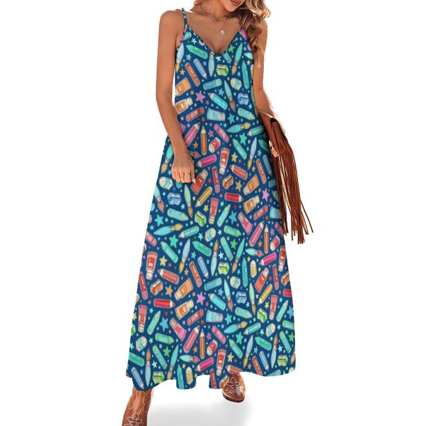 Artículos de papelería y arte - Vestido azul oscuro sin mangas ropa de mujer 2024 novedades vestidos de noche mujer
