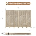 thumbnail image 2 of Tzou 67" Foldable Room Divider - Wooden Privacy Screen with Carved Farmhouse Design, Freestanding Partition for Home Office, Studio & Events (6-Panel Type, No Assembly Needed), 2 of 6