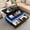 Black, variant on ANPOO 43" High Glossy Lift top LED Coffee Table with Power Outlet and 2 Storage Drawers, Living Room Rectangle Storage Coffee Tables, Modern Stylish Double-Layer Center Tables with LED Lights, Black