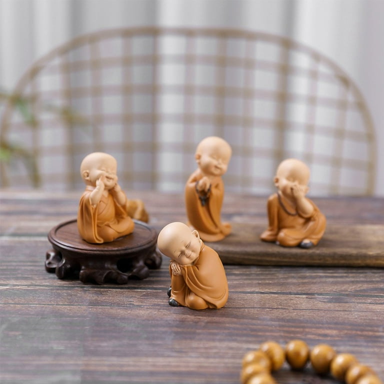 Little Buddha Statue Figurine Buddha Figurines Ornaments Resin Baby Crafts  Dolls Decor Housewarming Gifts Chinese crafts , stand hands together 