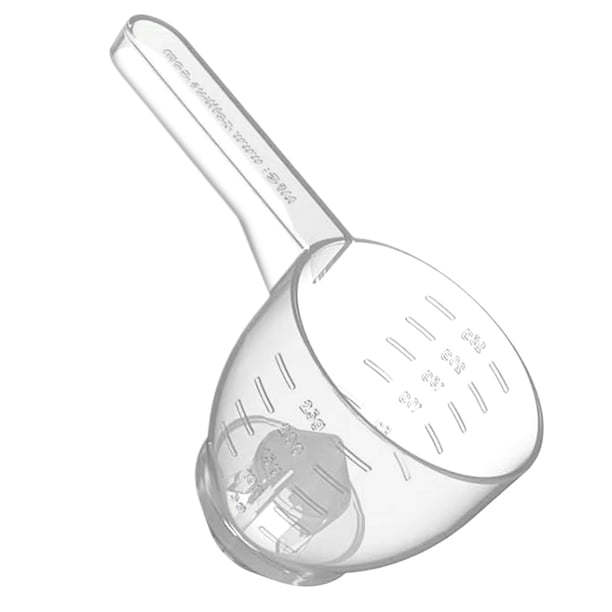 Práctica cuchara medidora transparente para polvos proteínas y azúcar (blanco)