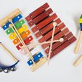 thumbnail image 4 of Wooden Xylophone for Kids with Mallets Light Brown Musical Instrument for Children to Develop Music Sense Small Size, 4 of 8