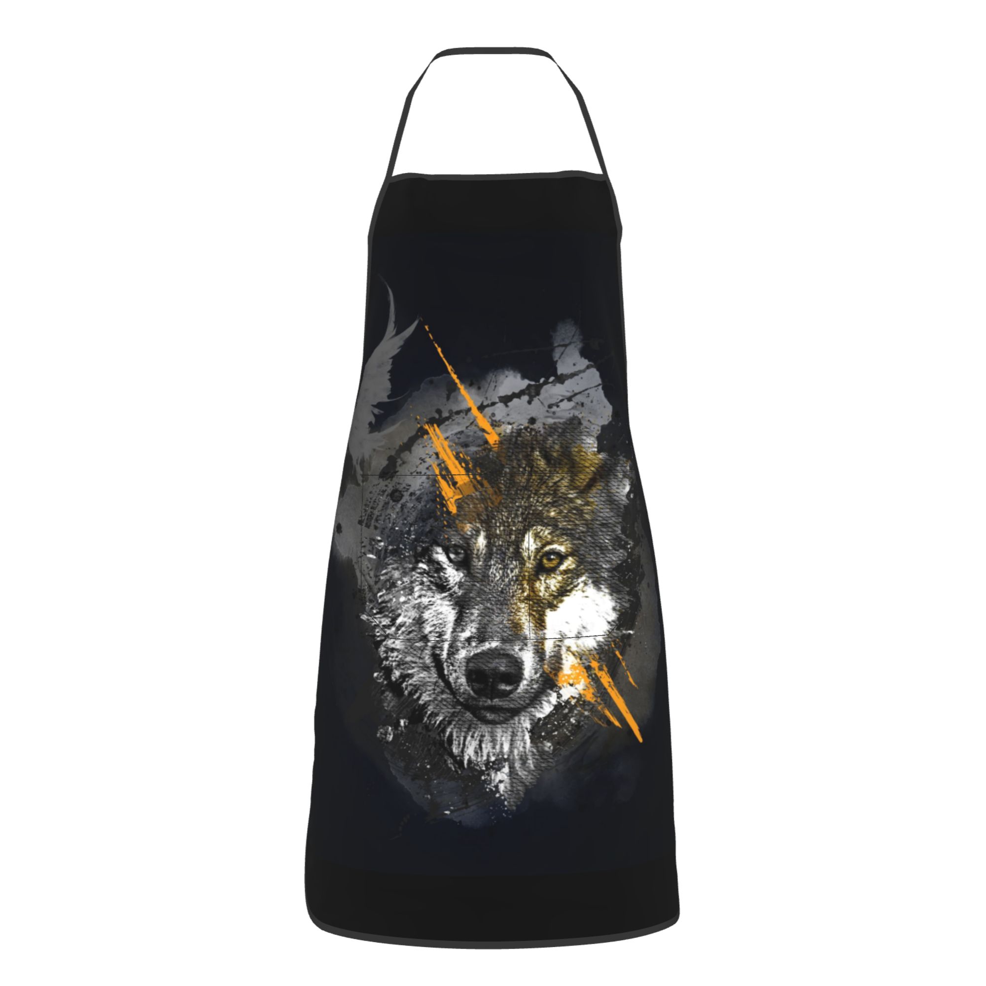 XMXY Chef Aprons with Pockets for Women Men, Wolf Animal Wildlife