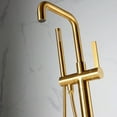 thumbnail image 5 of Vinnova Delara Freestanding Bathroom Chrome Tub Faucet with Hand Shower in Brushed Gold, 5 of 5