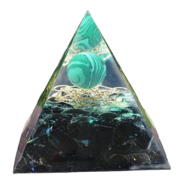 Esfera cristalina Zulema de malaquita Cristal piramidal 5X5cm