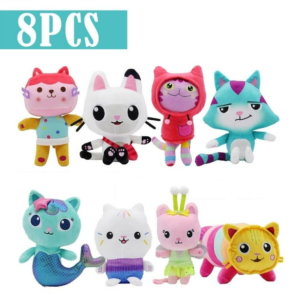 Casa de muñecas de animales de peluche Gabby para niños, casa de peluche encantadora, Gato de dibujos animados, animales de peluche de sirena, nuevoNavy He Qiyong unisex