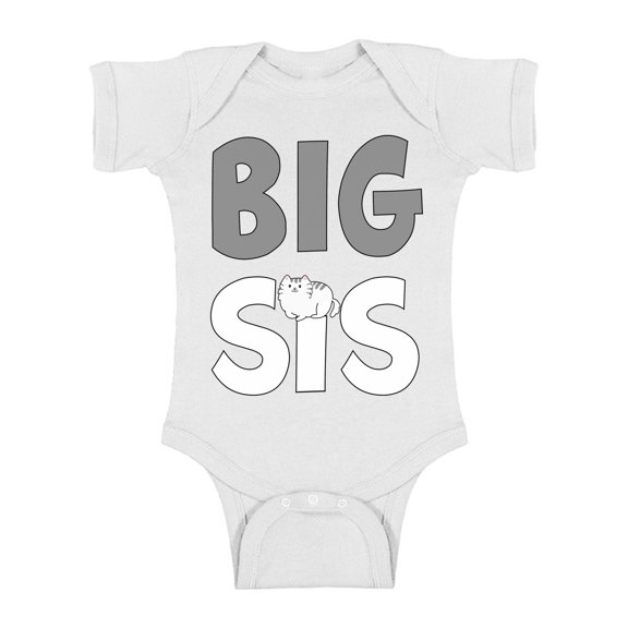 Awkward Styles Pregnancy Reveal Bodysuit Short Sleeve Big Sis Romper Big Sister Romper Pregnancy Announcement One Piece Top Baby Announcement Baby Romper Cat Bodysuit for Girls Big Sis One Piece
