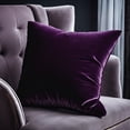 thumbnail image 4 of Plutus Plum Velvet Luxury Throw Pillow, 4 of 6