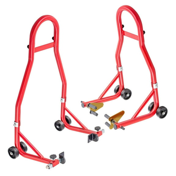 Towallmark 900lbs Motorcycle Stand, Motorcycle Lift Stand, Motorcycle Rear Stand, Front and Rear Combo Compatible with Yamaha Honda Kawasaki Suzuki BMW, Red