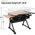 thumbnail image 6 of HomGarden Wood Drafting Desk Drawing Table Art Craft Station Tiltable W/ Stool & Drawer, 6 of 13