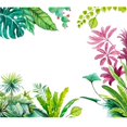 thumbnail image 5 of BR Calcomanías de pared de plantas verdes tropicales para dormitorio y sala de estar - Murales de pared de hojas rojas, 5 of 5