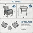 thumbnail image 6 of Poteban 3-Piece Outdoor Rocking Chairs, Grey Wicker Patio Furniture with Thickened Cushions and Table for Porch (Grey White), 6 of 10