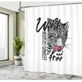 thumbnail image 4 of Ambesonne Leopard Shower Curtain, Big Jungle Cat Wild Free, 69"Wx70"L, Charcoal Grey Green Pink, 4 of 4