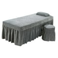 thumbnail image 4 of Massage Hotel Table Bed Skirt Valance Sheet with Breath Hole Pillow Case Stool Cover With Breath Hole Gray, 4 of 10