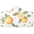 thumbnail image 5 of Yayeee Kids Hooded Towels Toddler Soft Absorbent Beach Bathing Wrap 50" x 23.5", White Watercolor Oranges, 5 of 5
