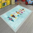 thumbnail image 4 of LaModaHome Non-Slip Rug Fish-Designed Kitchen Laundry Rug Washable Mat Child Stain Resistant Living Room Kitchen Carpet - Size: 3,9X3,3ft(120X100cm), 4 of 5