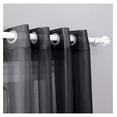 thumbnail image 2 of 2 Piece Sheer Voile Grommet Top Window Curtain Panel Drapes (54" X 84", Black), 2 of 2