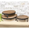 thumbnail image 2 of 3/Set, Weathered Wood and Metal Round Risers, 2 of 2