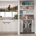 thumbnail image 5 of LALILO Kitchen Curtain Valance Man Yoga Sunset Mountains Rod Pocket Window Curtain 52"x 18" Set of 2, 5 of 5