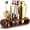 Gold / Dark Bamboo, variant on Cocktail Shaker Set with Dark Bamboo Stand - Professional 10-Piece Bartender Kit - Complete Bar Set & Cocktail Mixer Kit for Home (Silver)