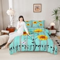 thumbnail image 4 of Castle Fairy Floral Sunflowers Queen Comforter Set,Butterflies Bedding Comforter Set, 4 of 8