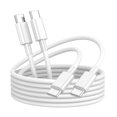 thumbnail image 1 of Cable USB-C YBMTIGICS de 3 m, carga rápida de 60 W, paquete de 2, 1 of 7