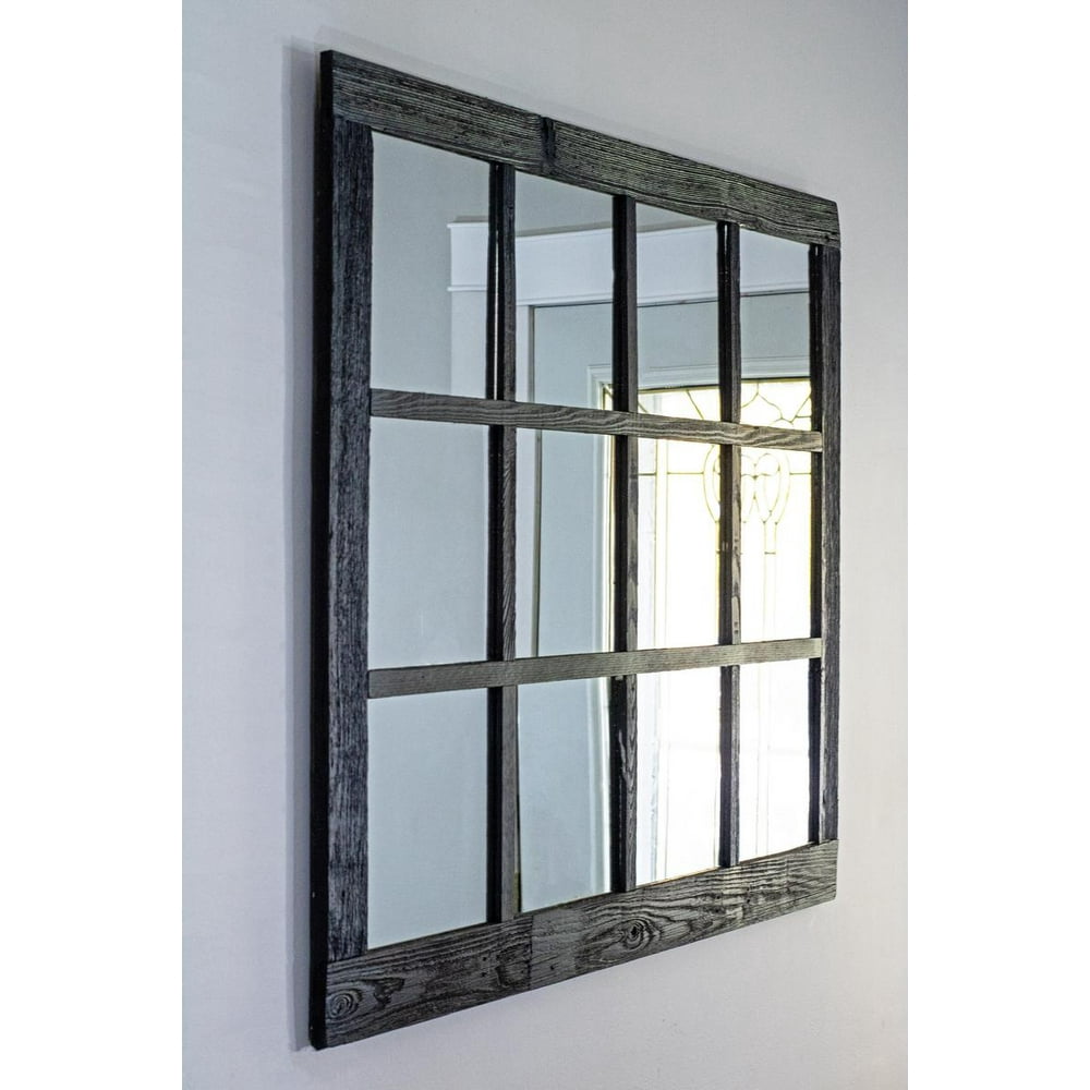 Extra Large Farmhouse Window Pane Mirror 46"X36" Rustic Barn wood