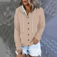 thumbnail image 2 of Timegard Hoodies for Women Button up Long Sleeve Casual Loose Comfy Jackets with Pockets Fall Winter, 2 of 6