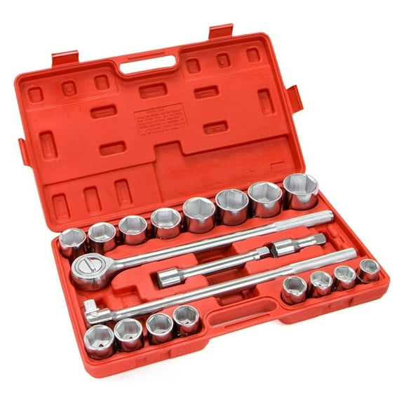 Exlonjet 21 Pieces Socket Set 3/4-Inch Drive Wrench 6-Points Socket Ratchet Extension Bar SAE