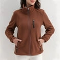 thumbnail image 5 of Goodtrade8 Womens Jackets Zip up Warm Fleece Jacket Casual Pocket Collared Long Sleeve Solid Color Women Winter Tops, 5 of 9