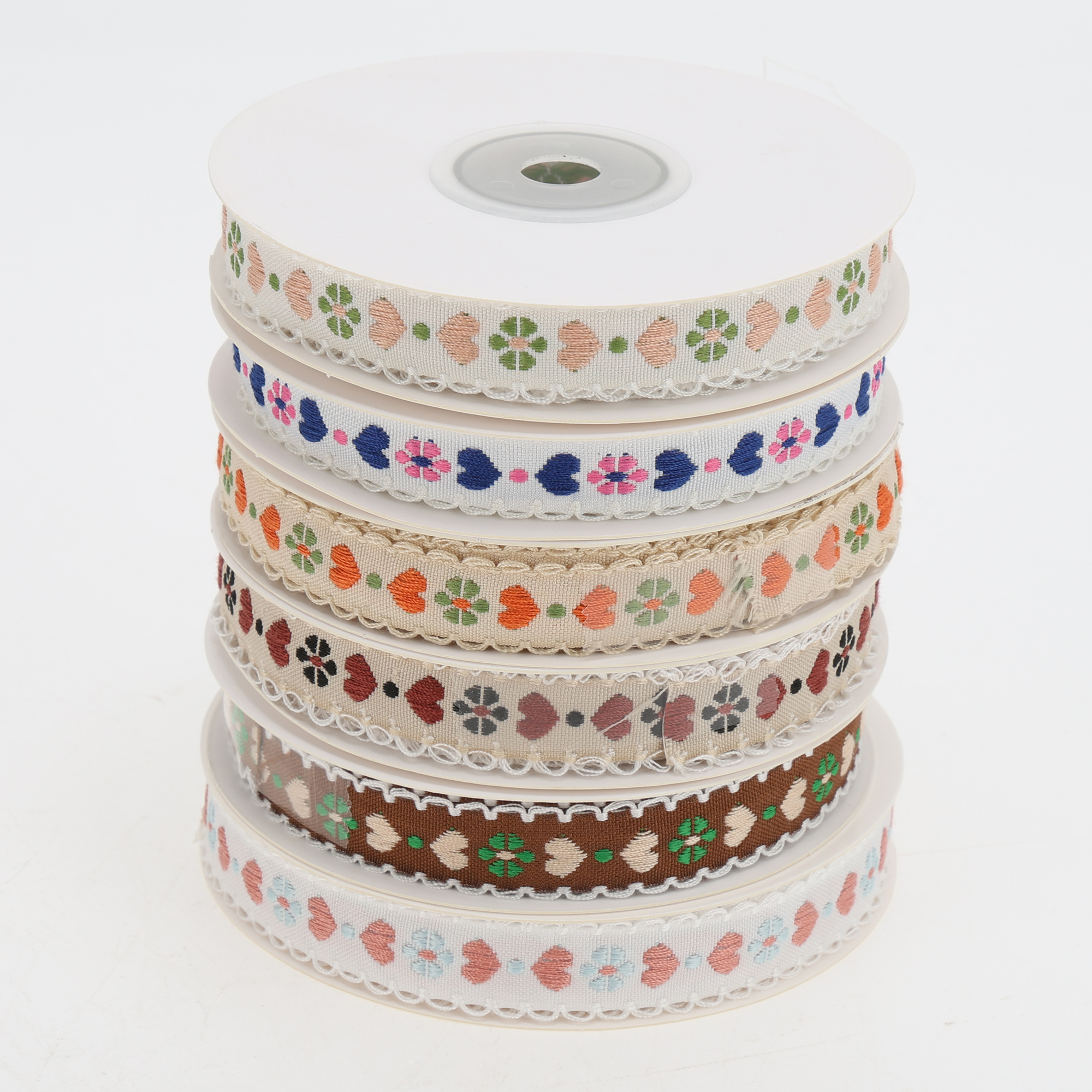 Unique Bargains 0.39in by 29.53ft Flower Ribbon for Crafts Orange, Pink, Light Blue