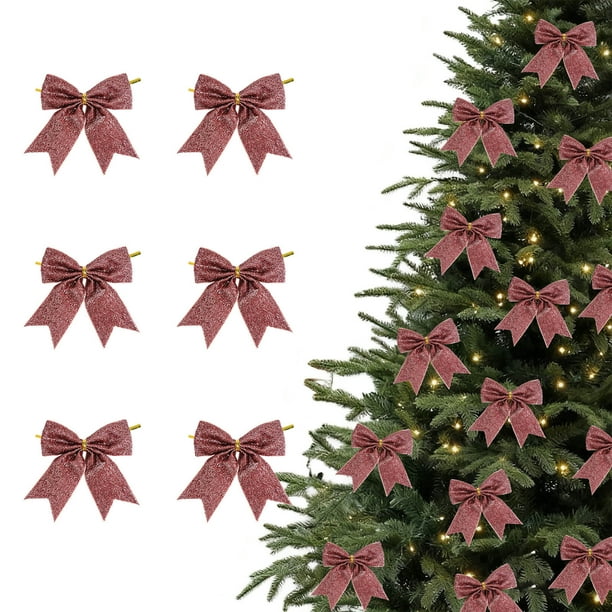 Adornos navideños, regalos de Navidad (6 piezas): Mini adornos navideños de 9 cm para colgar en el árbol de Navidad (campana colgante).