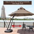 thumbnail image 6 of Aimee Lii 11 Feet Outdoor Cantilever Hanging Umbrella with Base and Wheels, Sunbrella Patio Umbrellas, Tan, 6 of 8