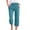 70#Blue, variant on Capri Pants for Women 2026 Summer Drawstring Elastic High Waist Cotton Linen Pant Straight Wide Leg Cropped Trouser Army Green 3XL