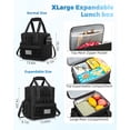 thumbnail image 3 of Holuxer Large Lunch Bag & Lunch Box for Men - 23L Double Deck Tactical Insulated Adult Lunchbox for Work - Soft Expandable Lunch Cooler Bags for Beach Picnic Camping Outdoor Travel (Black), 3 of 6