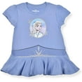 thumbnail image 3 of Disney Frozen 2 Girl's 2-Pack Princess Anna and Elsa Character Tees with Cape, Purple/Blue, 3 of 3