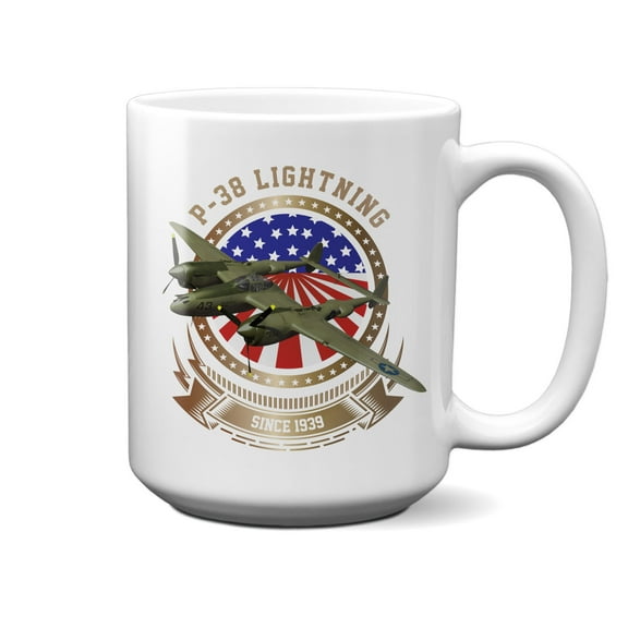 P-38 Lightning Stars and Stripes 15oz Mug