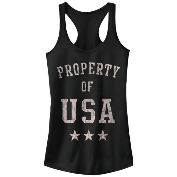 Junior's Lost Gods Property of USA Racerback Tank Top Black X Large