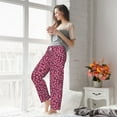 thumbnail image 5 of Salouo Flowers With Green Leaves Print Women's Pajama Pants Casual Loose Sweatpants PJs Flowy Pants Drawstring Palazzo for Women Wide Leg Pants Lounge Pajama -Large, 5 of 8