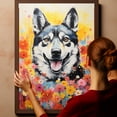 thumbnail image 6 of Thuan Akita Dog Flower Art Print Canvas, Wall art Painting Decor, Puppy Pop Art Home Decor Artwork For Bedroom Living Room Bathroom Decor, Puppies Colorful Photo, 6 of 6