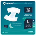 thumbnail image 1 of Pañales nocturnos para adultos SUNKISS TrustPlus, tamaño grande, 12 unidades, 1 of 7