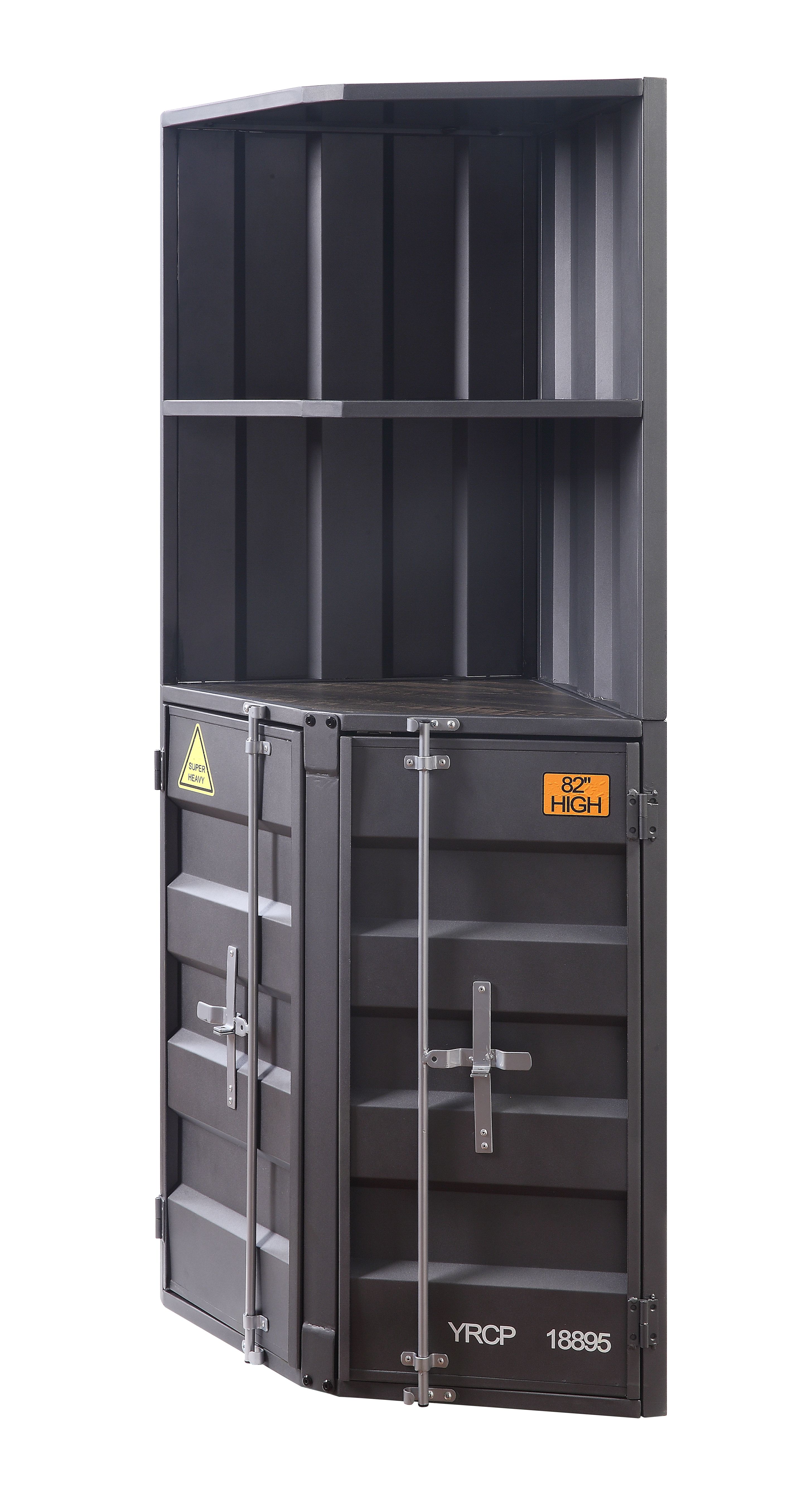 Acme Cargo Corner Bookcase With Gunmetal 92692