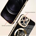 thumbnail image 2 of for iPhone 12 Pro Max Case [Support for Magsafe] Butterfly Pattern Magnetic Plating Electroplate Luxury Elegant Case Camera Protector Soft TPU Shockproof Protective Corner Back Cover -Black, 2 of 6