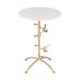 thumbnail image 6 of Shelter Birds 16" Side Table with White Marble Top and Gold Leaf Iron Base, 6 of 6