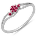 thumbnail image 1 of Dazzlingrock Collection 0.10 Carat (ctw) 18K Ruby Ladies Bridal Split Shank Cluster Promise Ring 1/10 CT, White Gold, Size 5, 1 of 1